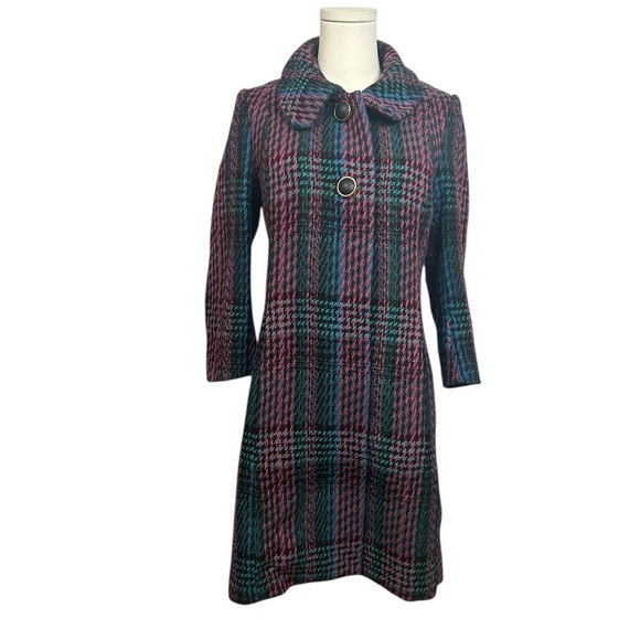 Plenty by Tracy Reese Jackets & Blazers - Plenty By Tracy Reese Anthropologie Plaid Peacoat Coat Size Small Midi Length